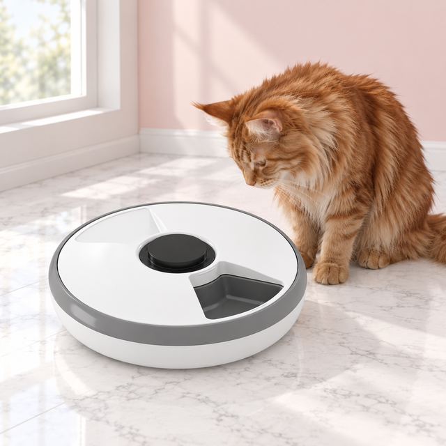 Six-Meal Automatic Cat Feeder – Wet & Dry Food Timer