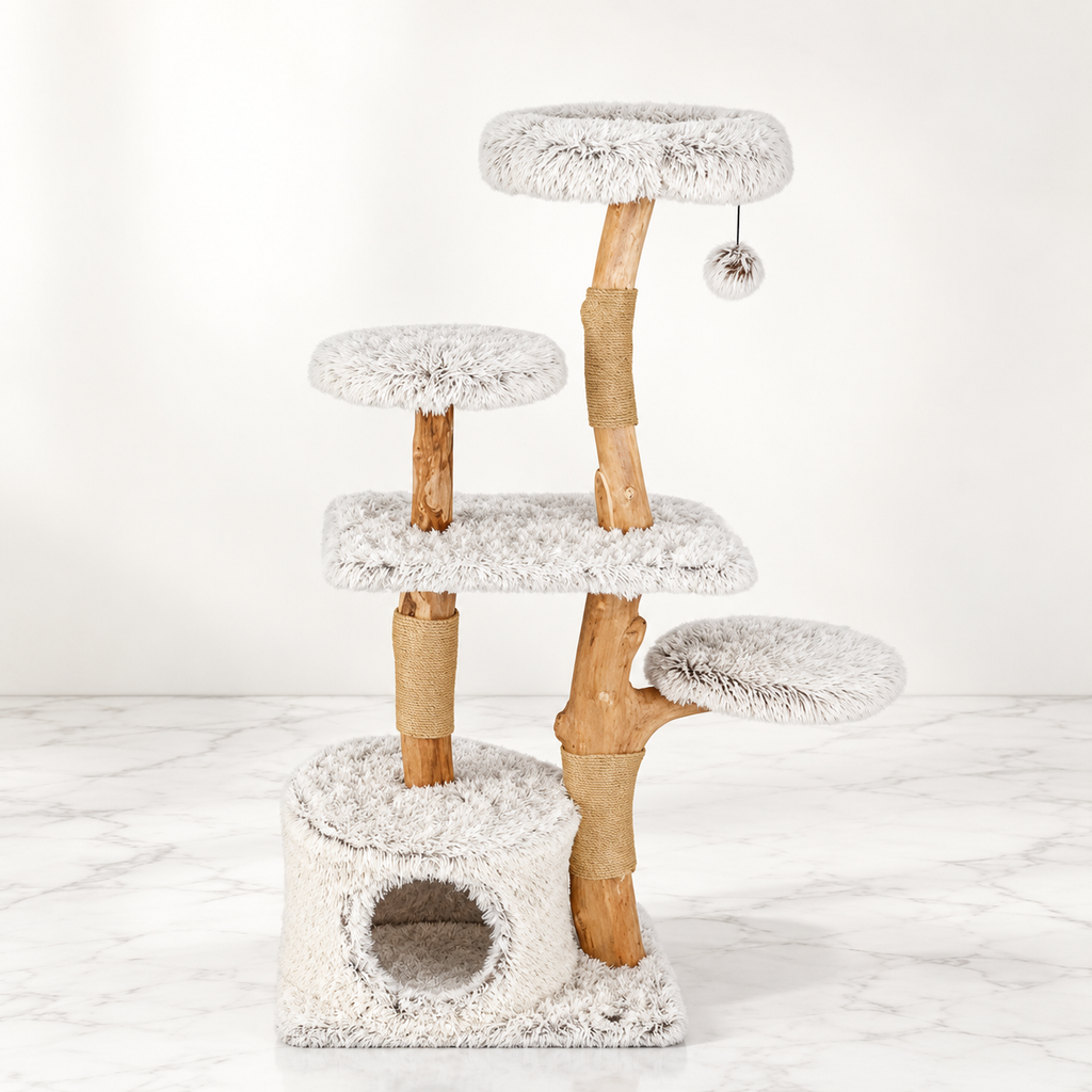 The Woodland Bloom natural branch cat tree