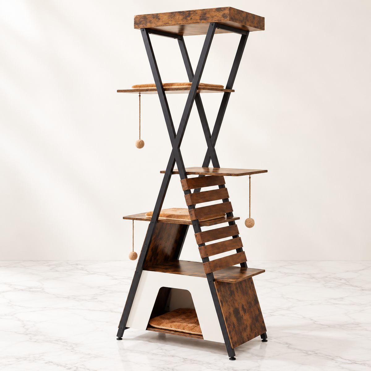 Cat Tree 185cm | Metal Frame Tower – The Aster Loft — studio view