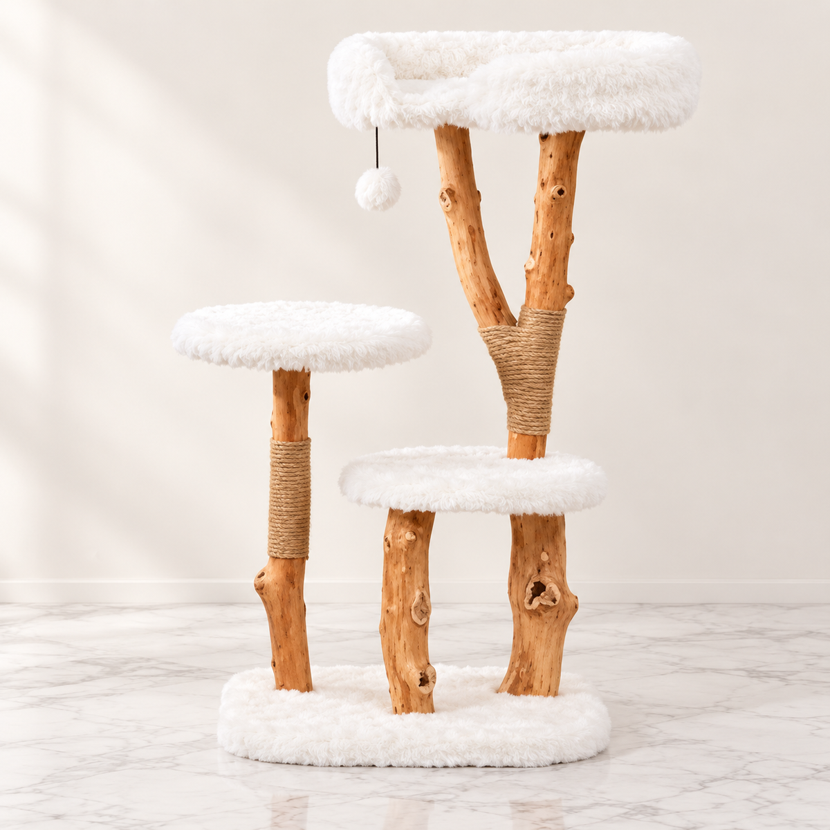 Cat Tree 110cm | Pear-Wood Perch Tower – The Orchard Perch — studio view