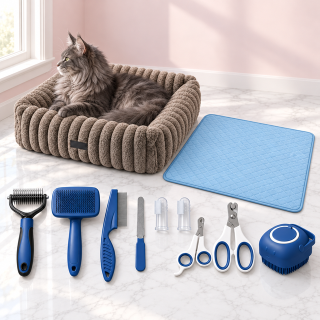 Cat Grooming & Bedding Set – The Grooming & Comfort Bundle