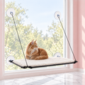 Window Cat Lounger – The Window Retreat with a ginger Maine Coon in a pale pink room