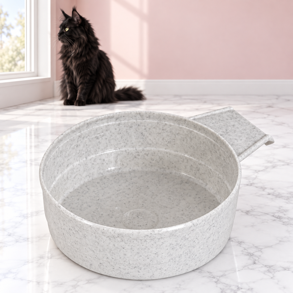 Food Scoop – The Pantry Scoop with a black Maine Coon in a pale pink room