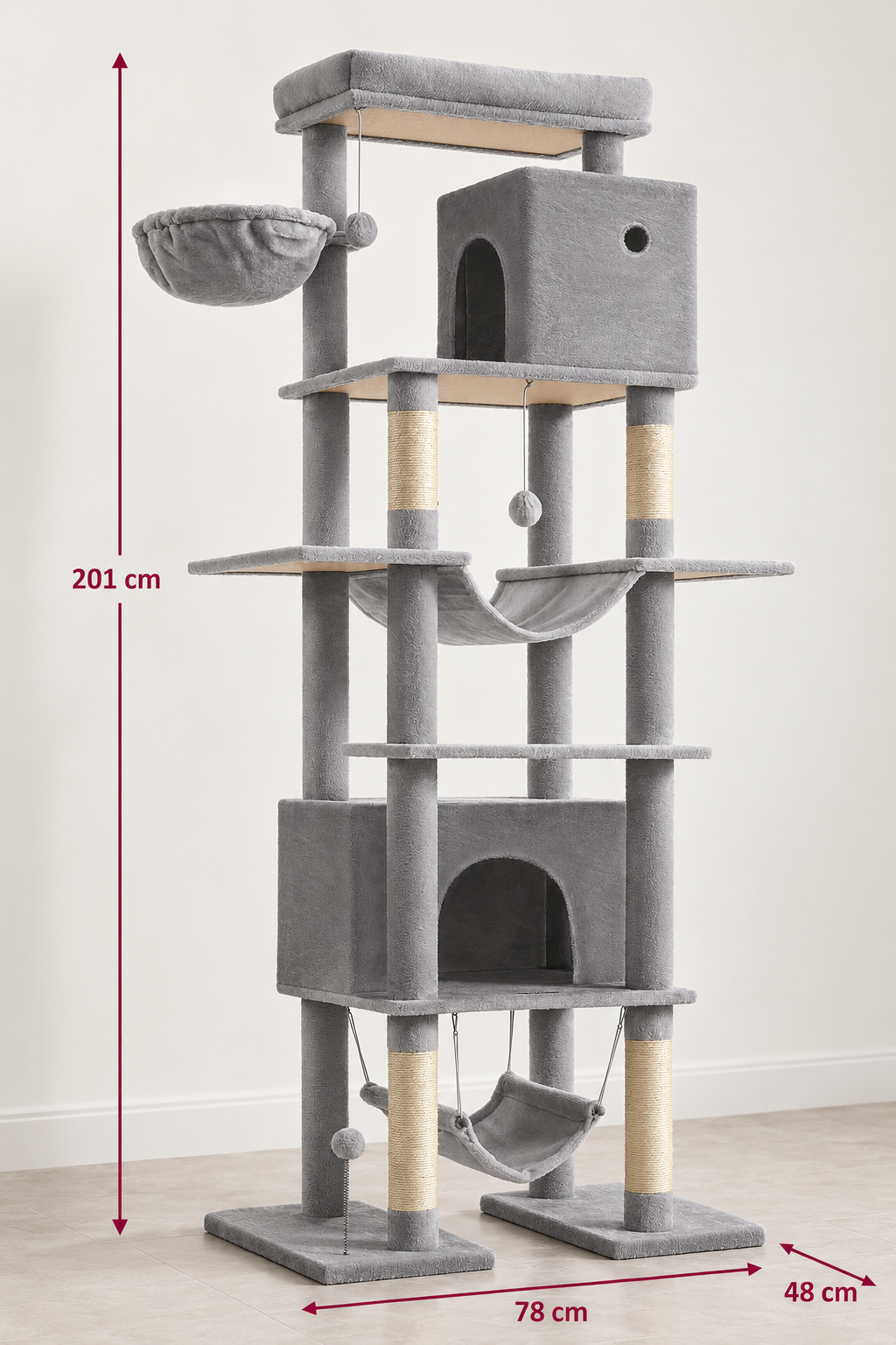 Grand Summit dimensions: 201 cm height, 78 by 48 cm footprint