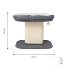 Gray cat perch dimensions: 23 by 15.5 by 19.5 inches