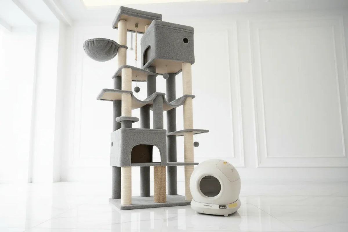 The Tower & Litter Bundle — Cat Tower & Self-Cleaning Litter Tray