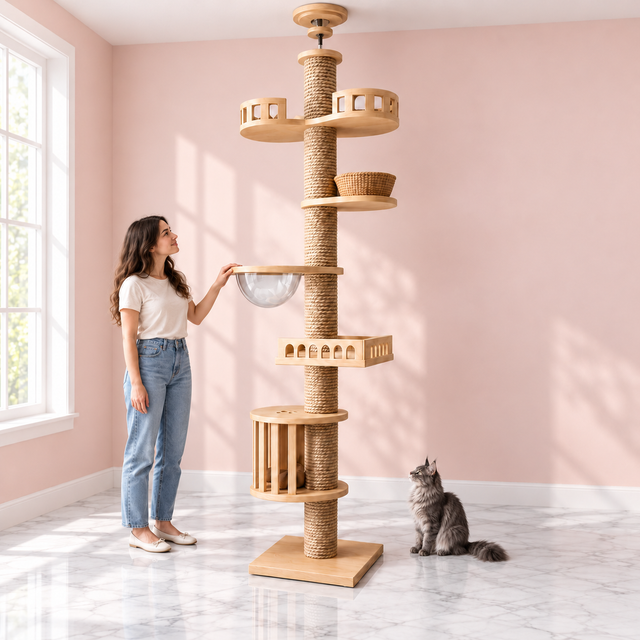Floor-to-Ceiling Cat Tree 240–280cm – Feline Sovereign Spire