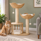 Willow Nook cat tower with ginger Maine Coon in a sage UK living room
