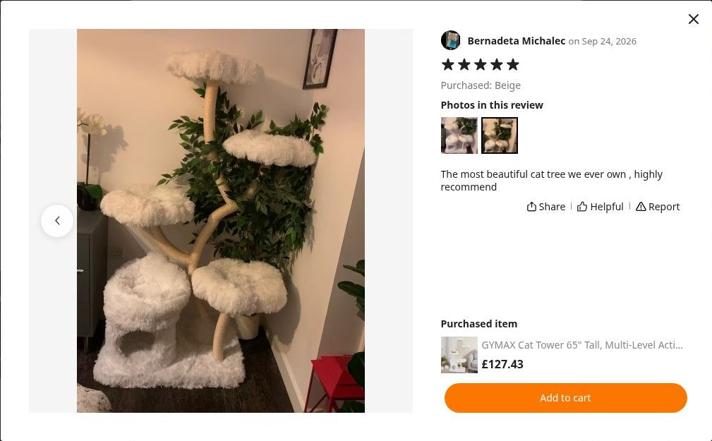 Bernadeta Michalec’s photograph of Flower Cat Tree 162cm | Multi-Level Tower – Floral Canopy