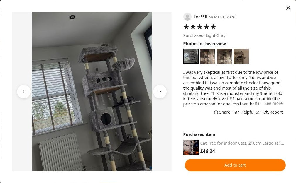 le***ll’s photograph of Maine Coon Cat Tree 211cm | XL Cat Tower – Cat-Cave