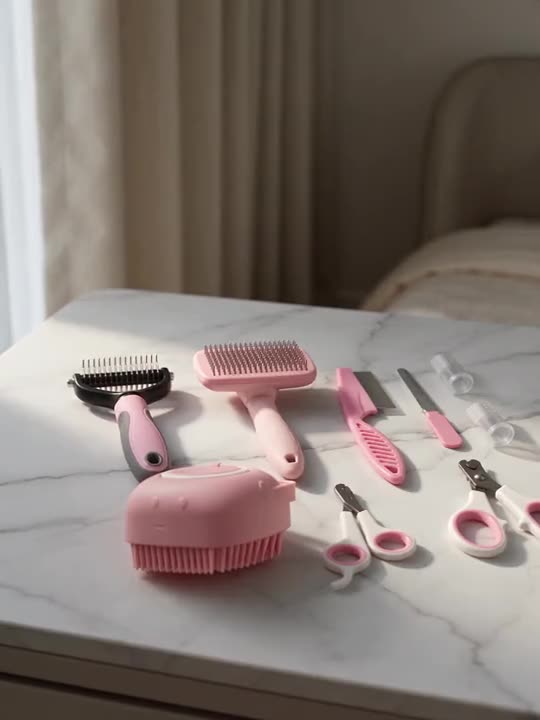 The Cashmere Comb — Large Cat Grooming Set at home