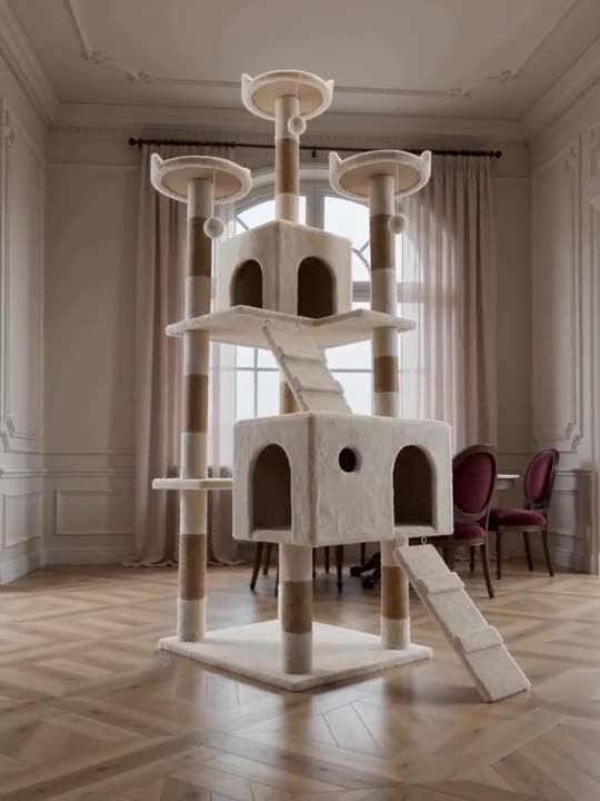 The Cream Estate — Multi-Level Cat Tower at home
