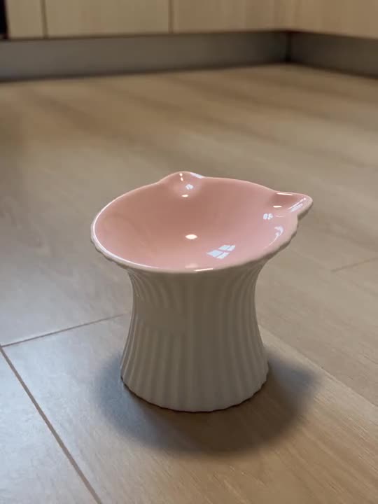 The Purr-celain — Elevated Ceramic Cat Bowl with Cat-Ear Rim at home