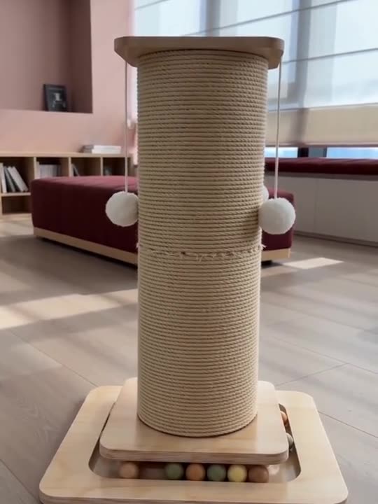The Scratch Central — Cat Scratching Post & Ball Track at home