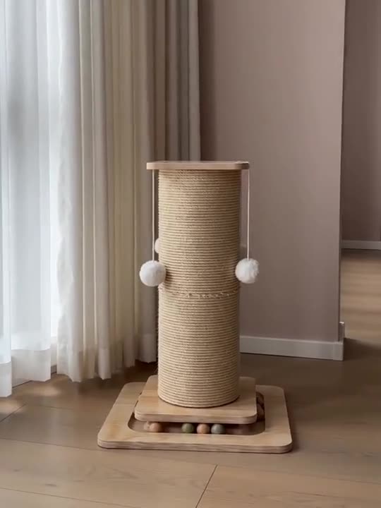 The Scratch Central — Cat Scratching Post & Ball Track at home